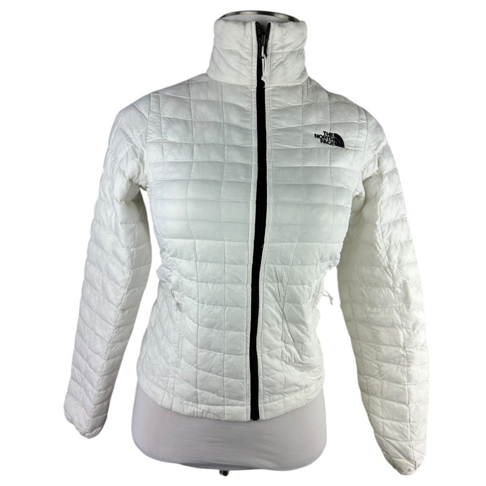 The North Face ThermoBall Jacket Womens Size XS White Full Zip Light Puffer Coat - Picture 3 of 13